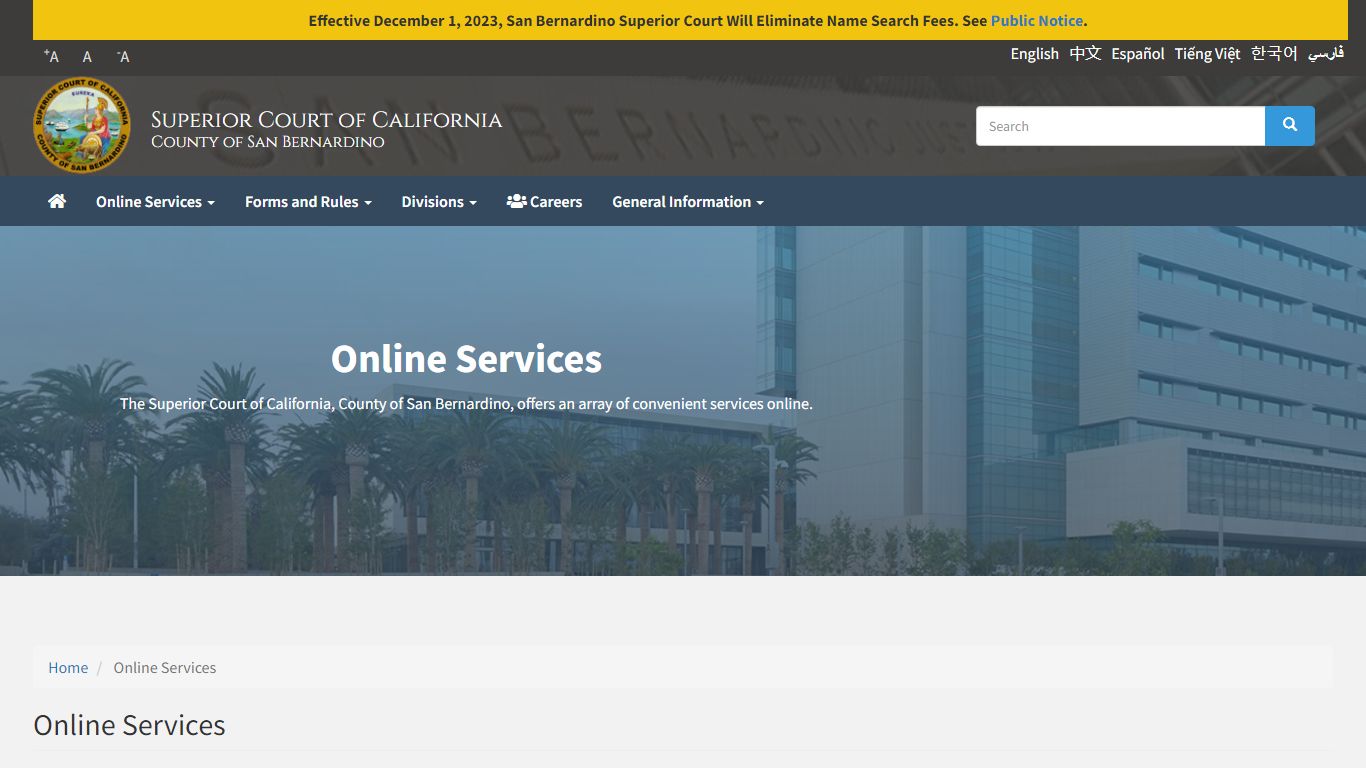 Online Services | Superior Court of California