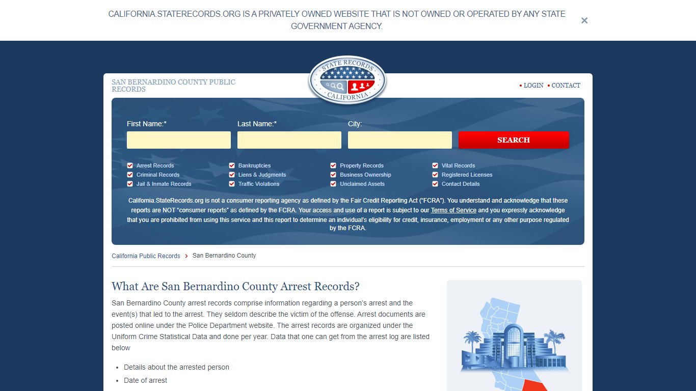 San Bernardino County Arrest, Court, and Public Records | StateRecords.org